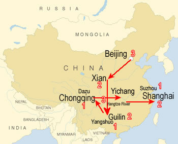 Route mao, China Highlights Tour