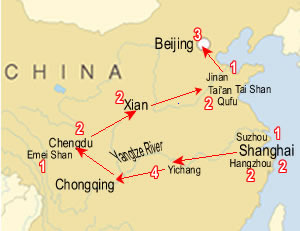 Route map, Grand Odyssey