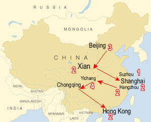 Route map, Panoramic Tour